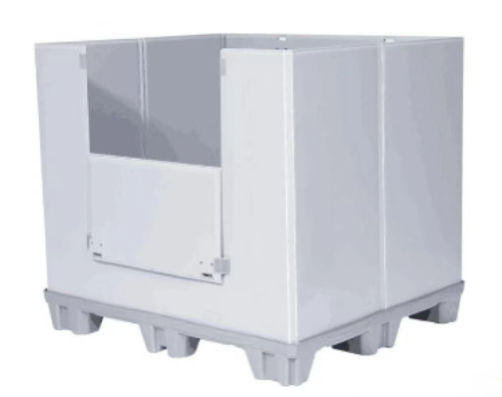 caja de paleta de pl&aacute;stico gris