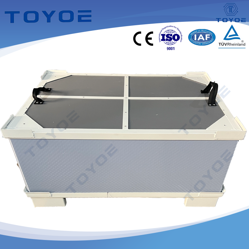 Caja de HDPE azul: alta capacidad, perfecta para piezas pequeñas.