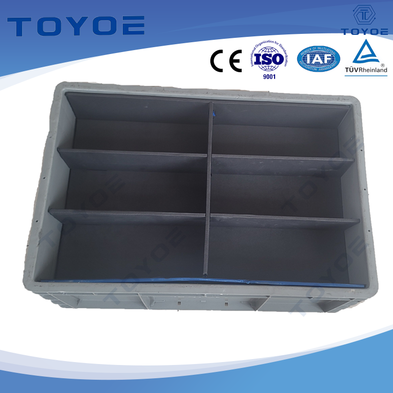 Caja de HDPE azul: alta capacidad, perfecta para piezas pequeñas.