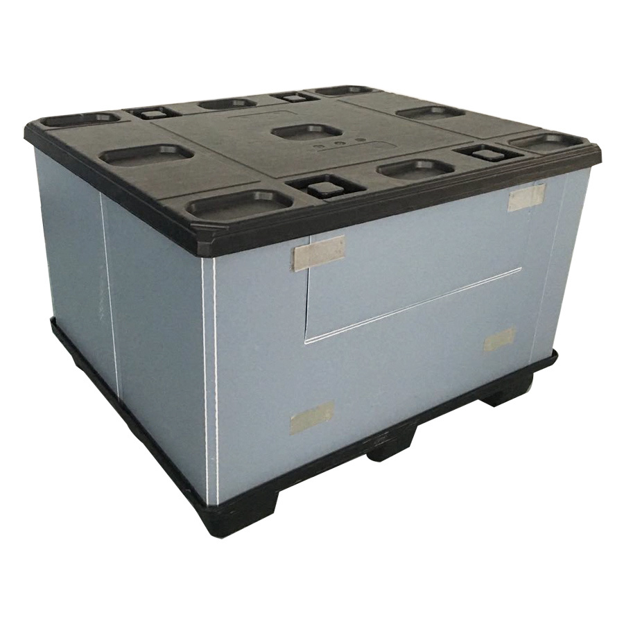 Cajas de paletas de plástico de panal duraderos almacenan de forma segura piezas automotrices.